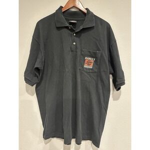 Harley Davidson‎ Polo Shirt Mens XL Black Logo Short Sleeve Button Biker